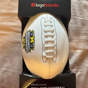 Logobrands White Autograph Football with Michigan Champions Logo